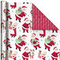 Vintage Santas/Merry Christmas Reversible Gift Wrap  image number 1