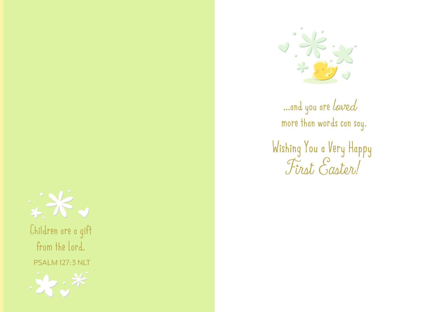Baby Duck Religious First Easter Card