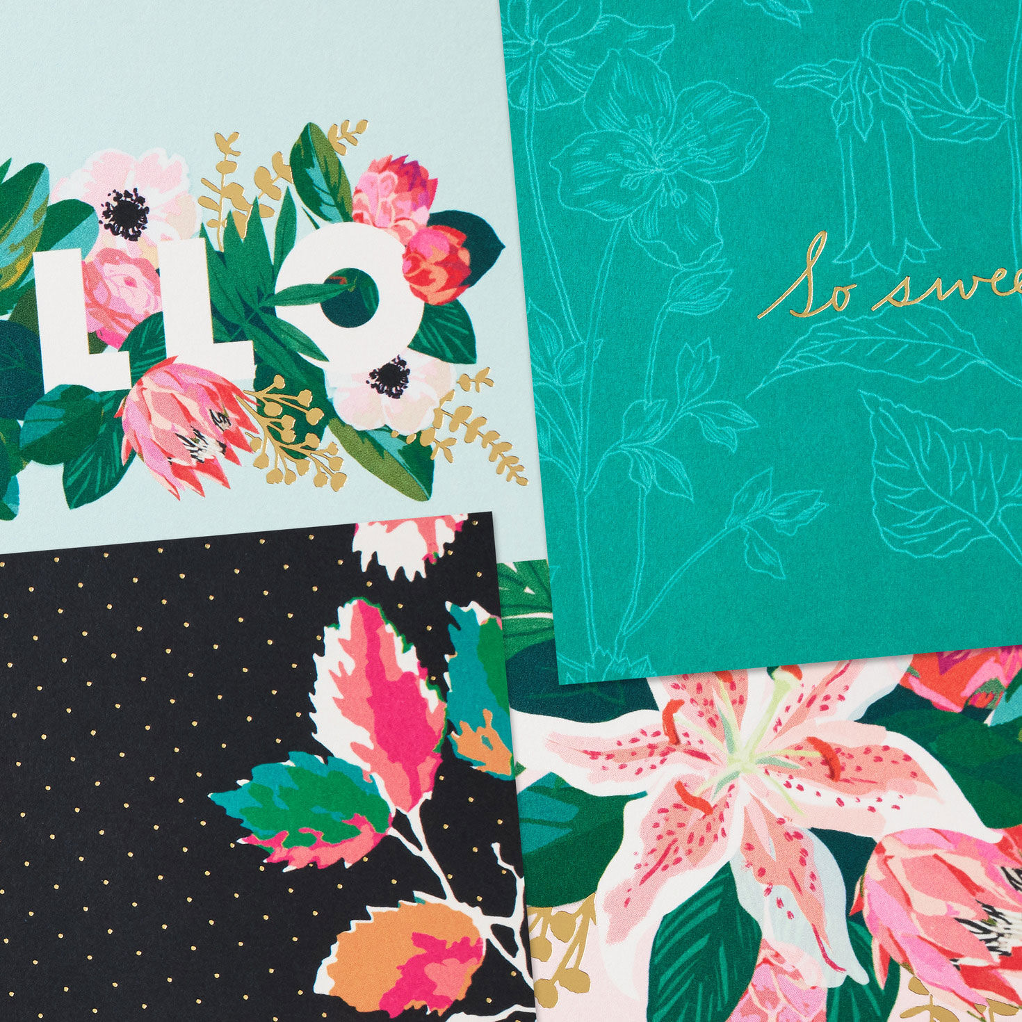 Stylish Florals Boxed Blank Note Cards Assortment Cover Details image number 5