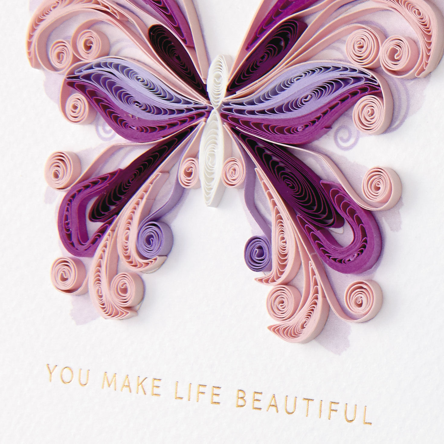 Quilled Paper Butterfly Handmade Mother's Day Card Card Front Detail image number 4