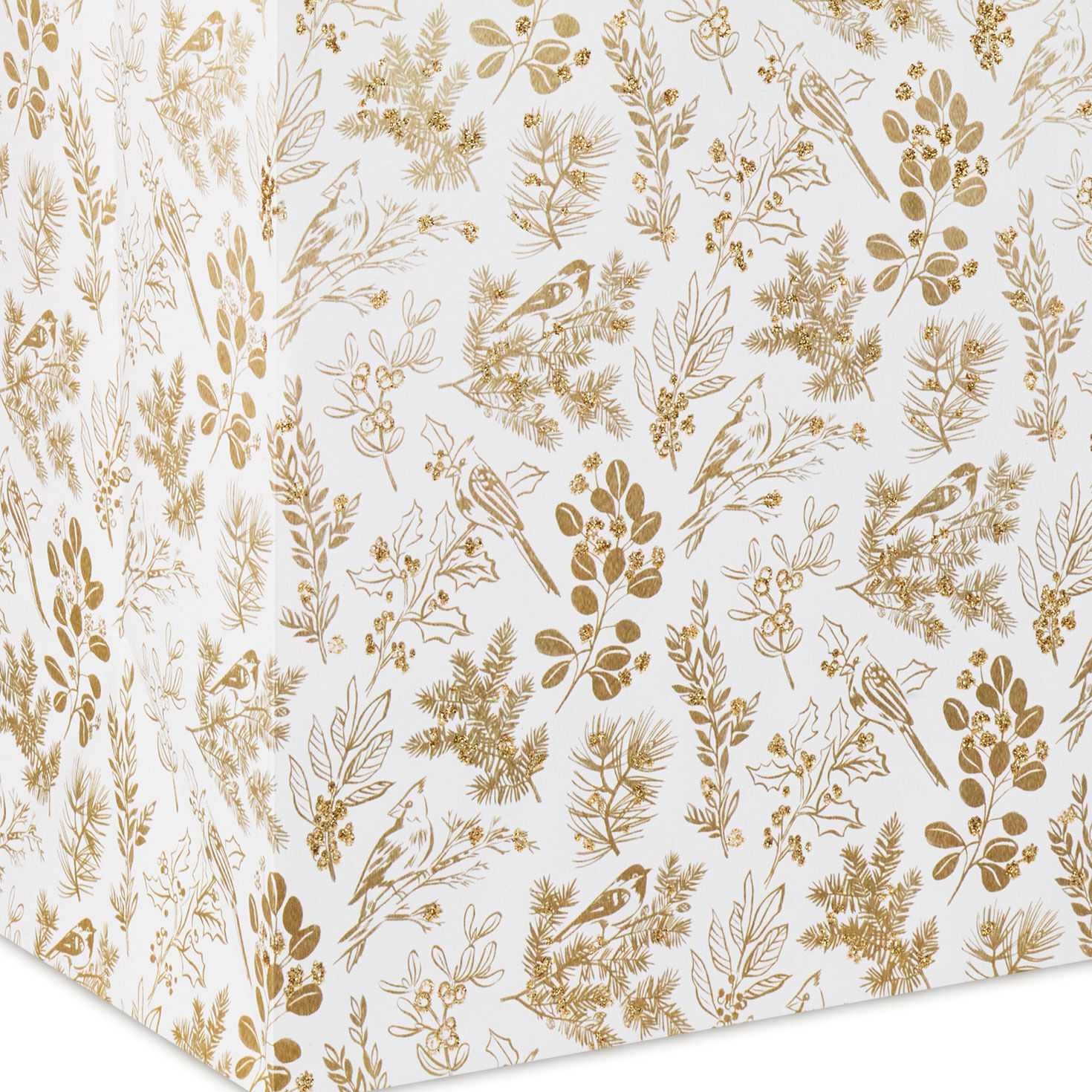 Birds and Botanicals Large Holiday Gift Bag Base/Side Detail image number 5