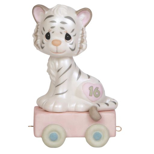 Precious Moments 16 and Feline Fine White Bengal Tiger Figurine, Age 16, 
