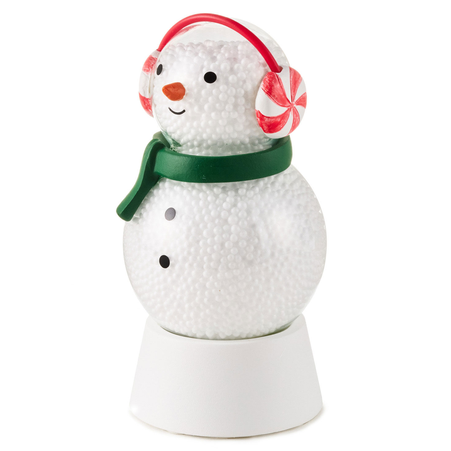 Snowman With Green Scarf Red Earmuffs Figurine side image number 4