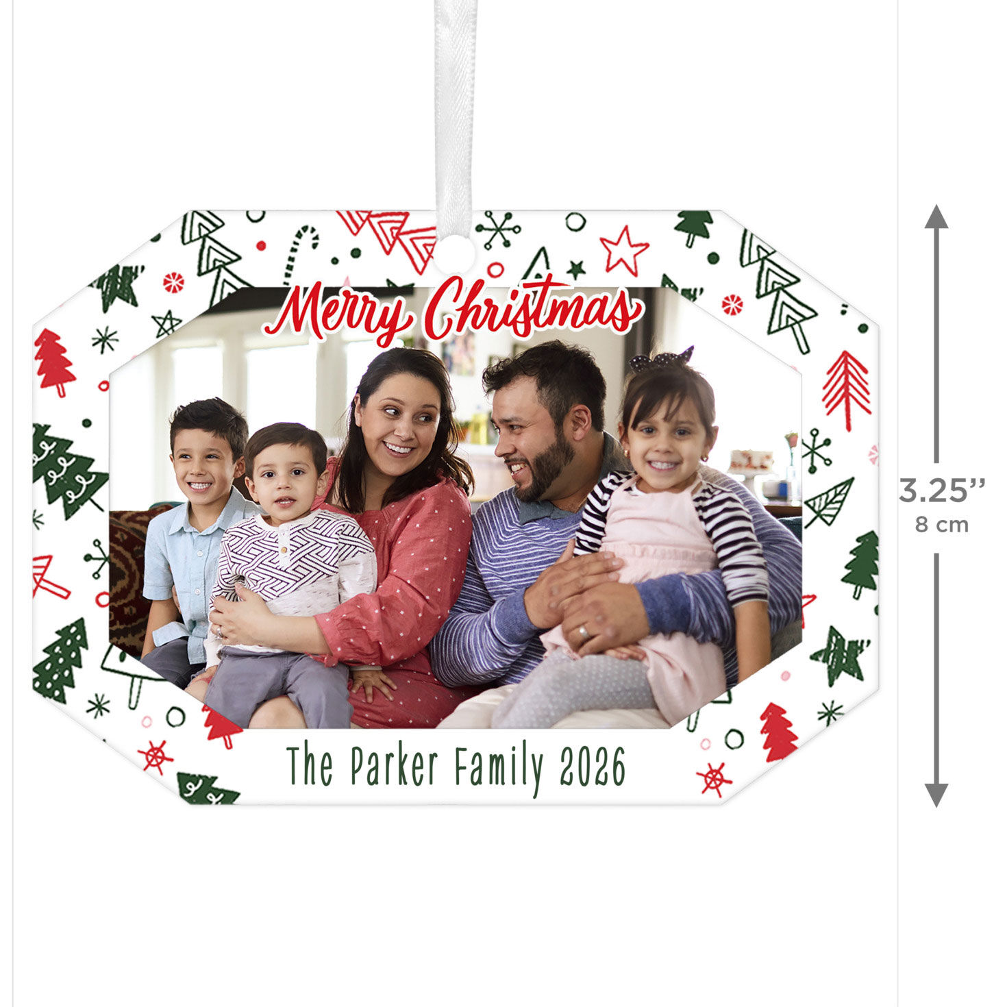 Festive Fun Metal Personalized Ornament, Custom Photo and Text for only USD 17.99 | Hallmark
