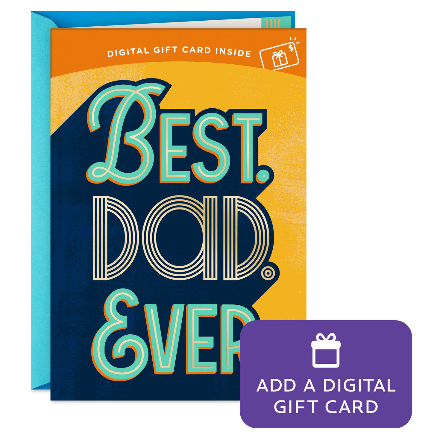 Best Dad Ever Gift Card Greeting Father's Day Card