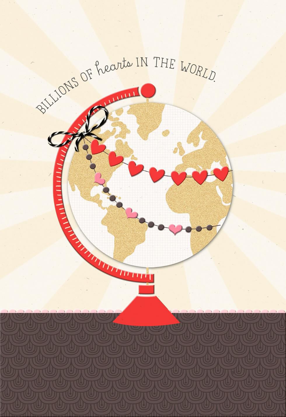 World Globe Romantic Valentine's Day Card