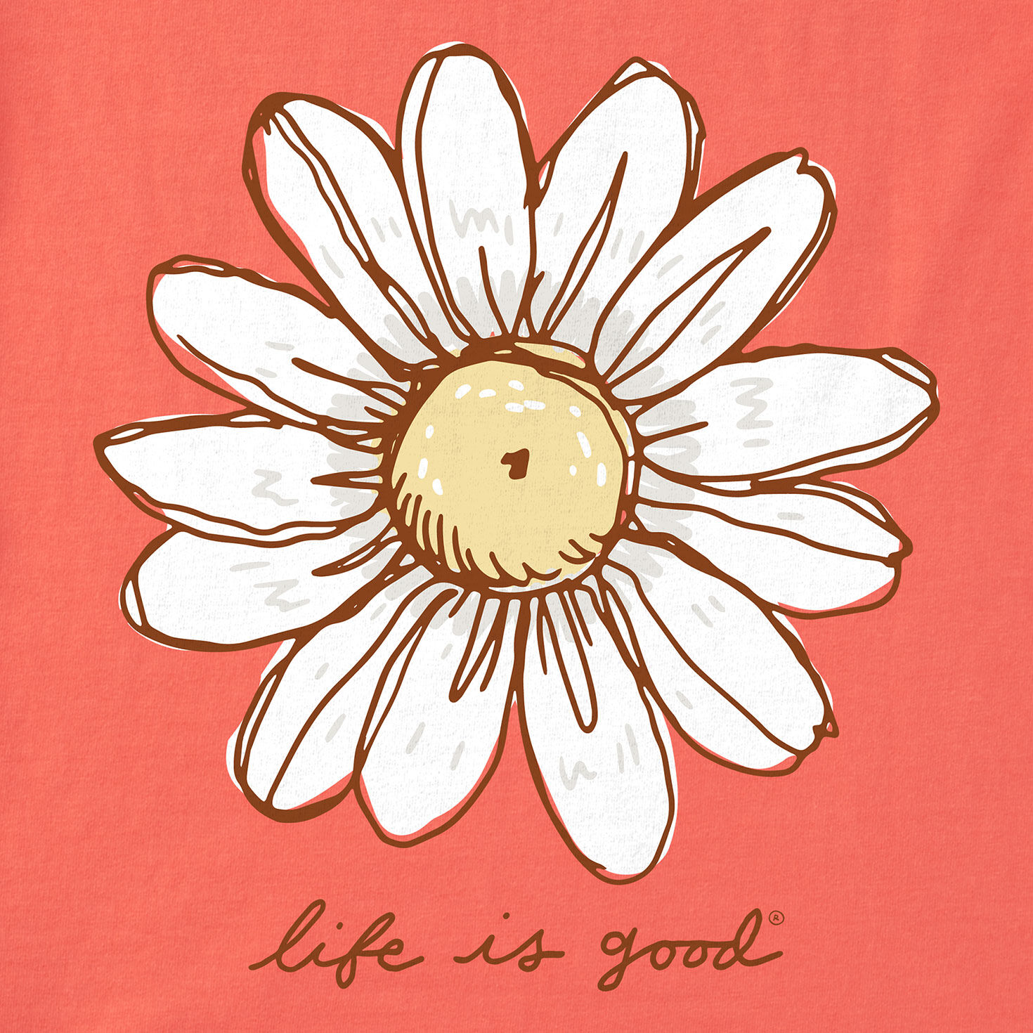 Life Is Good Women's Daisy Orange V-Neck T-Shirt, , large image number 2