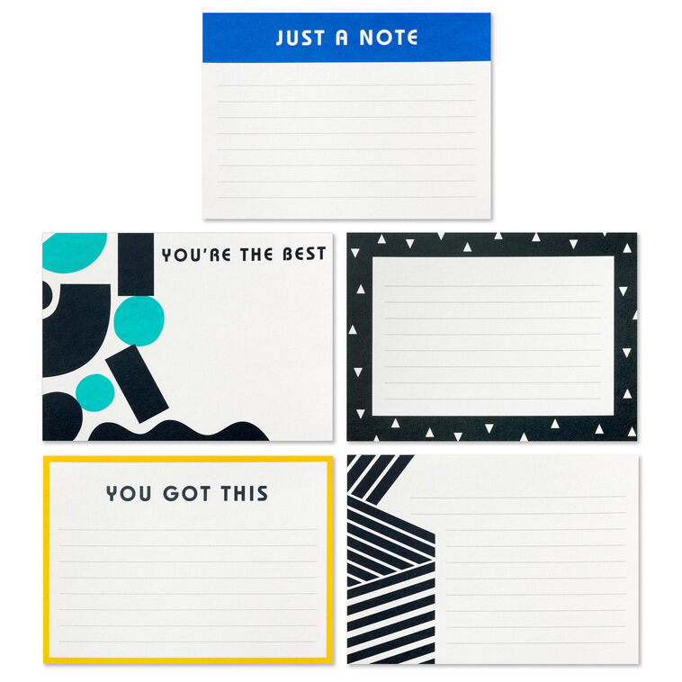 Note Card Front Simple Graphics Flat Note Cards Assortment, Pack of 20 - Note Cards ...