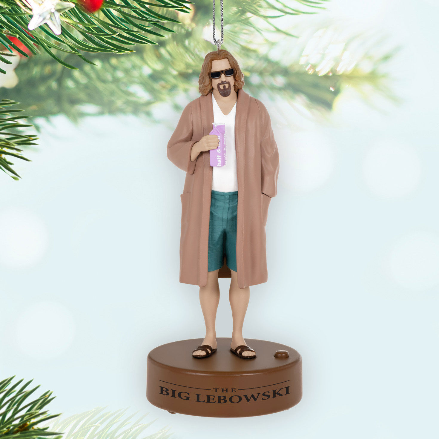 The Big Lebowski The Dude Keepsake Ornament hanging on tree image number 2