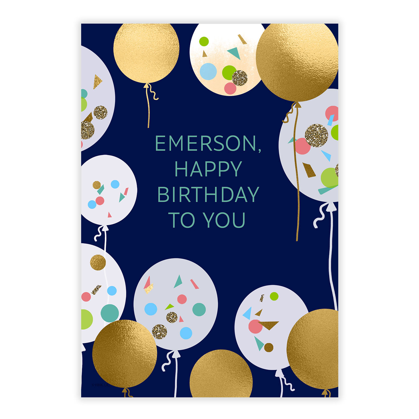 Personalized Confetti Balloons Celebration Card  image number 2
