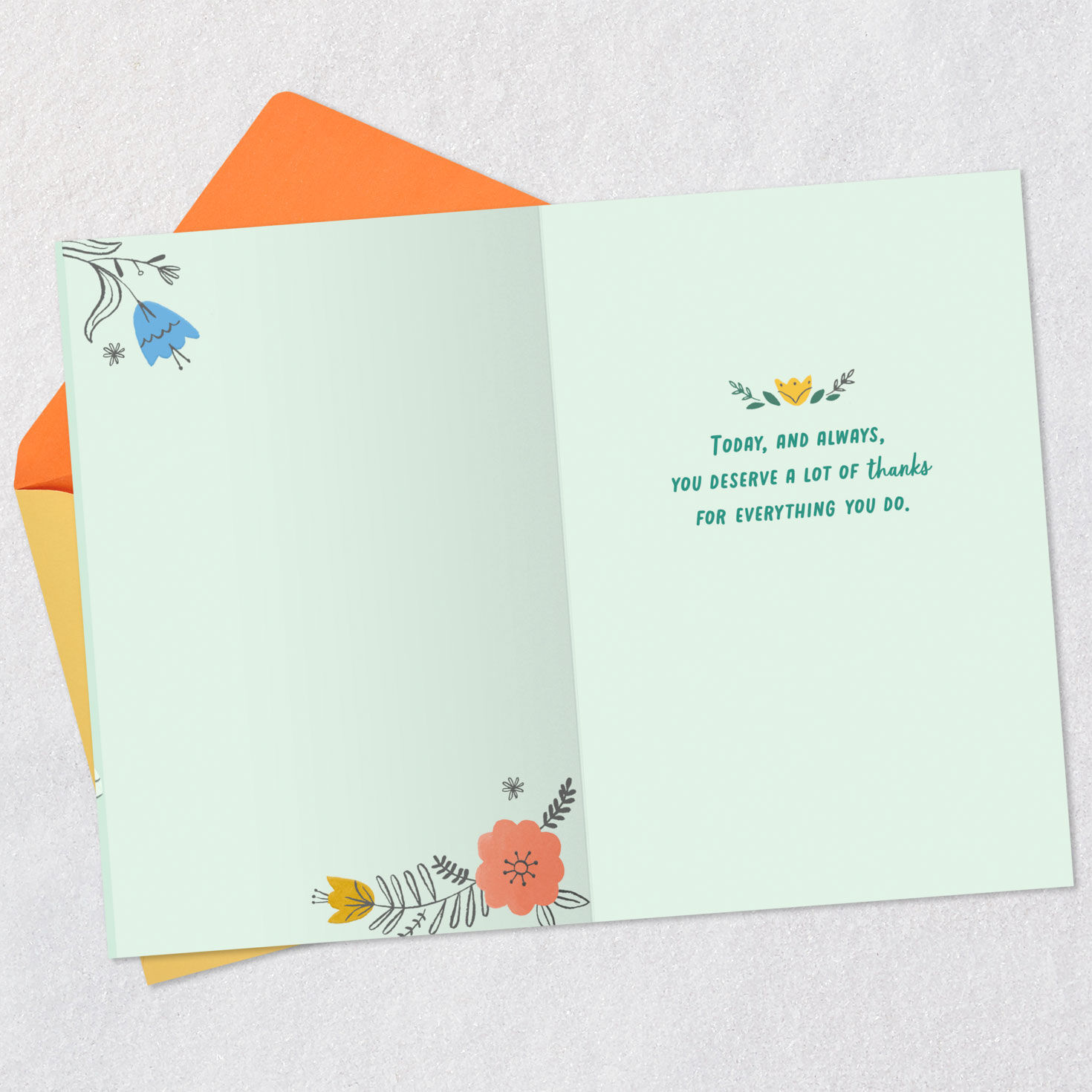 Laptop and Flowers Administrative Professionals Day Card Open card with envelope image number 3