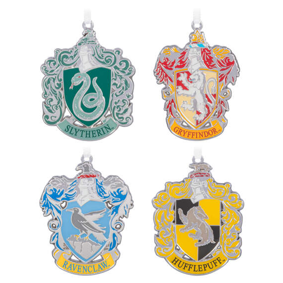 Harry Potter™ Hogwarts™ House Crest Metal Ornaments, Set of 4