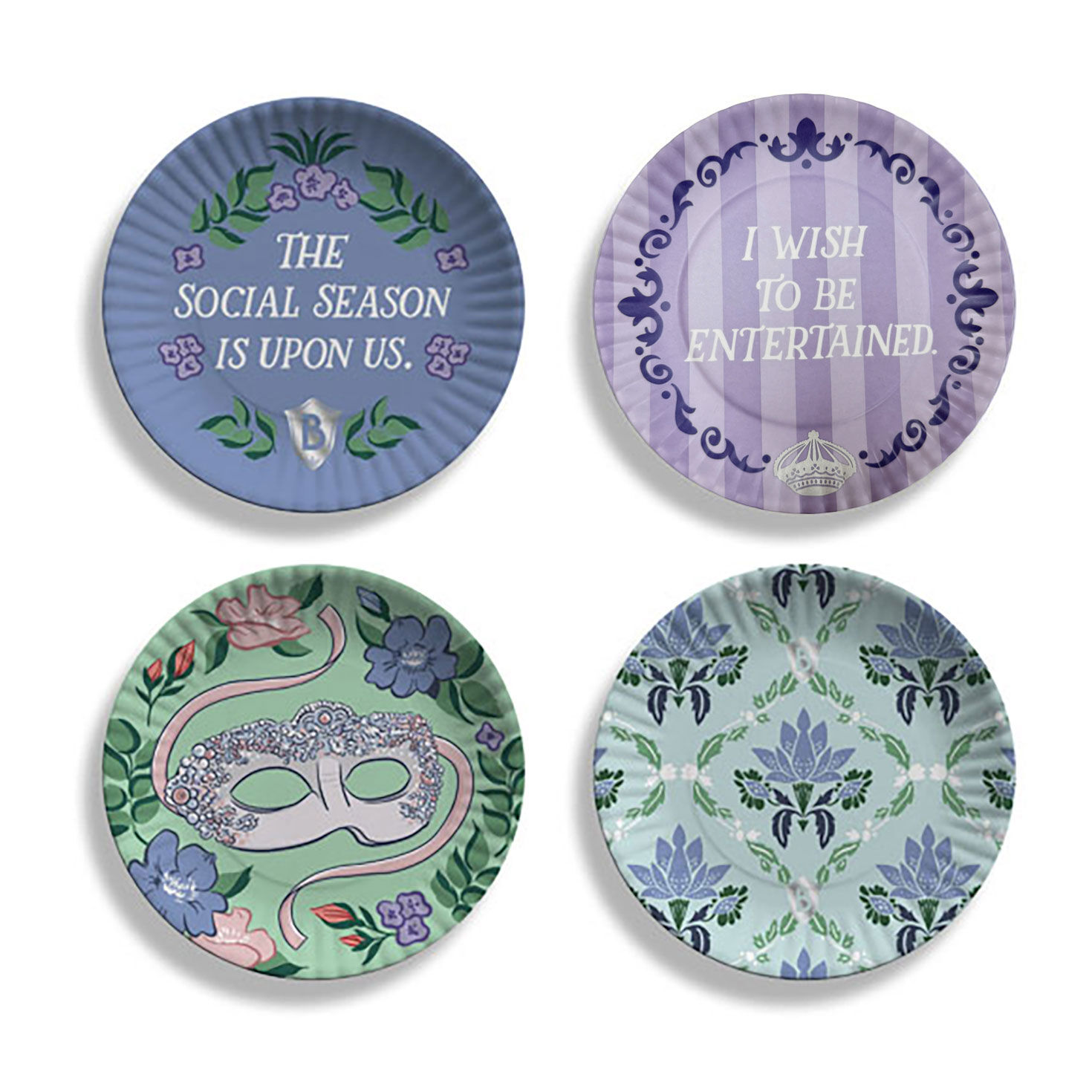 Bridgerton Appetizer Plates, Set of 4