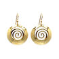 Gold Hammered Metal Circle With Coil Earrings front image number 1