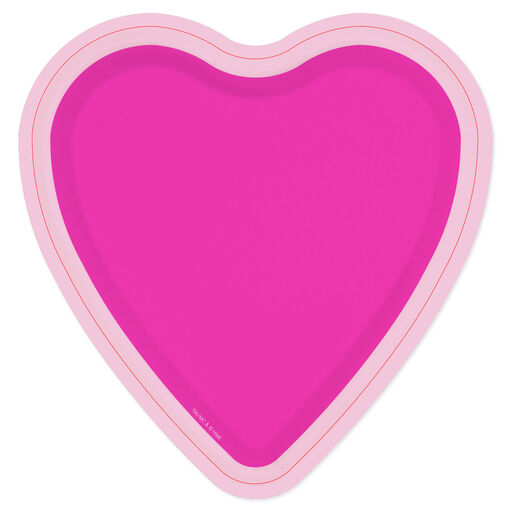 Bright Pink Heart-Shaped Dessert Plates, Set of 8, 
