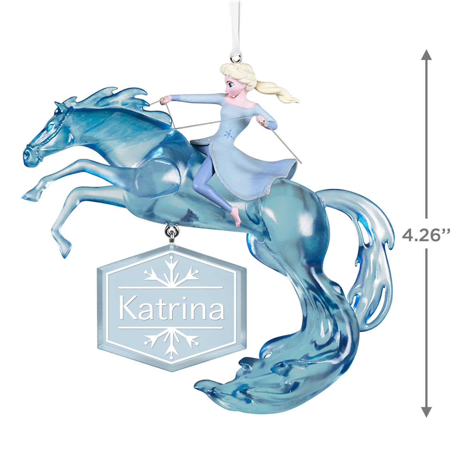 Frozen 2 Elsa and Nokk Personalized Keepsake Ornament measurement image number 4