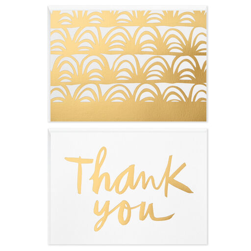 Modern Gold Assorted Blank Thank-You Notes, Box of 50, 