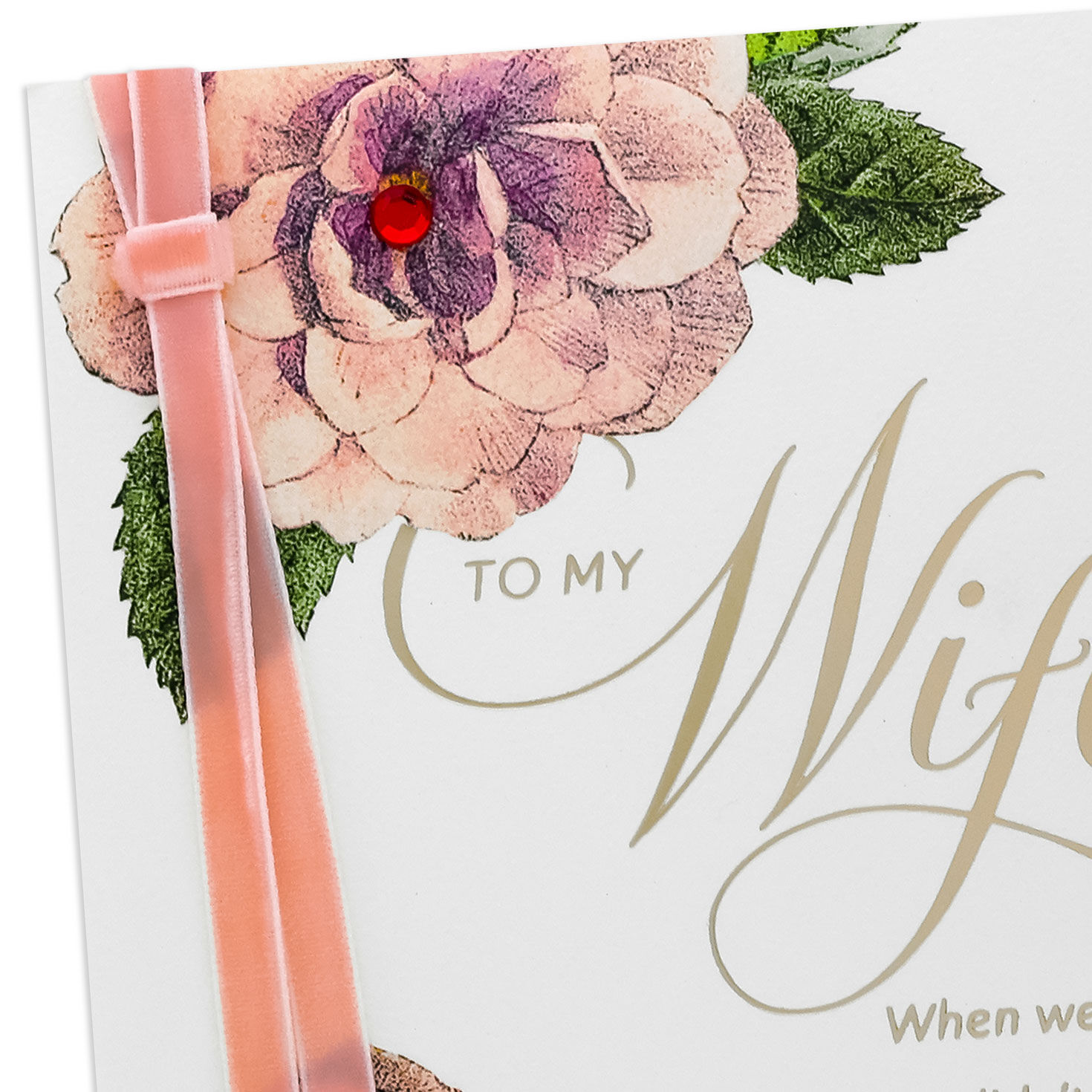 Roses and Leaves Birthday Card for Wife Card Front Detail image number 5