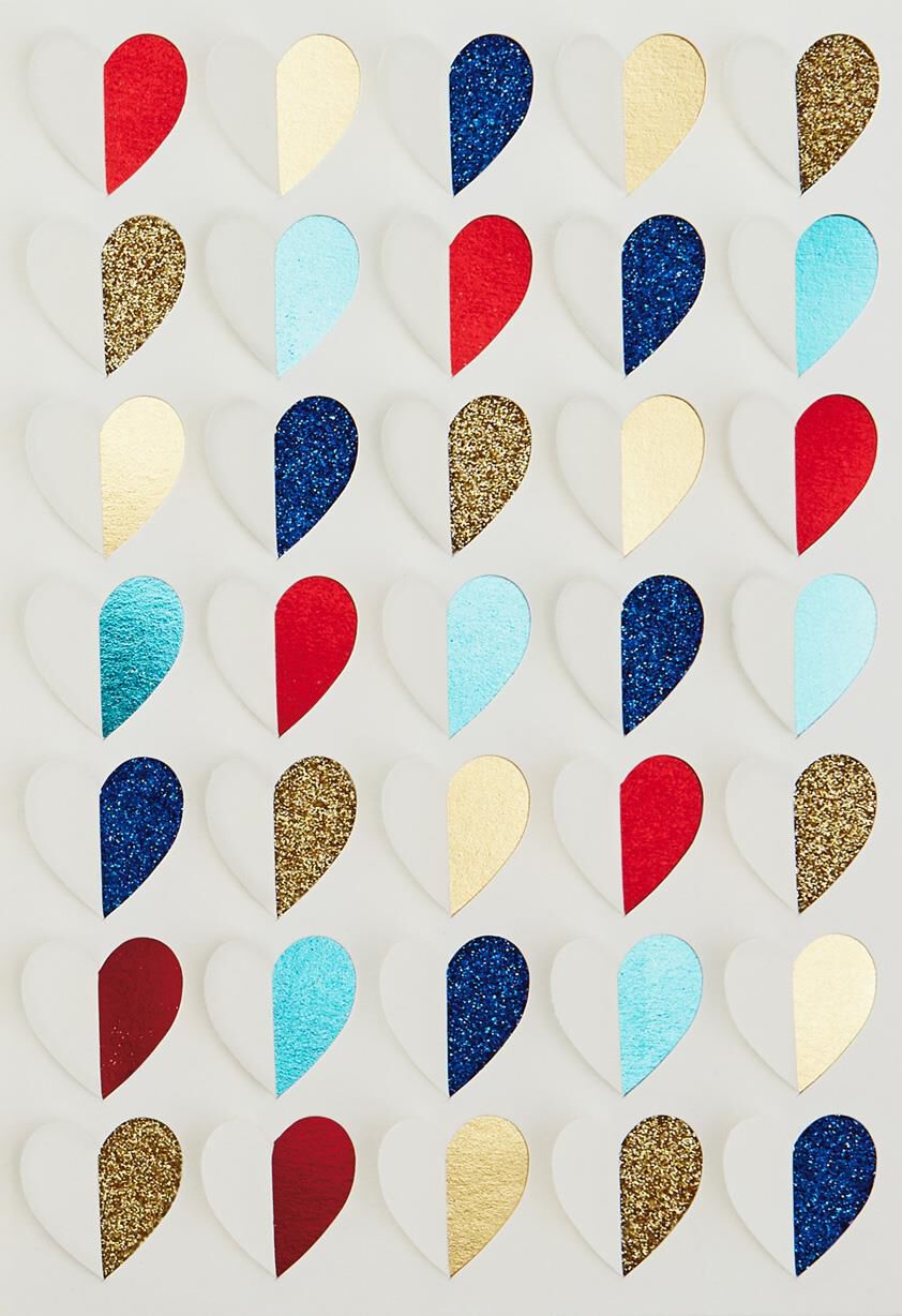 Rainbow Hearts Blank Card