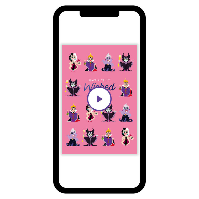 Disney Villain Cartoons Personalized Birthday Card phone with card front image number 7