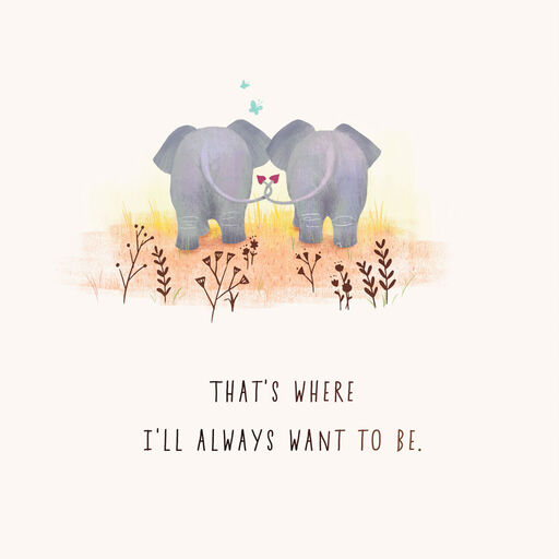 You & Me Side By Side Elephants Anniversary Card, 