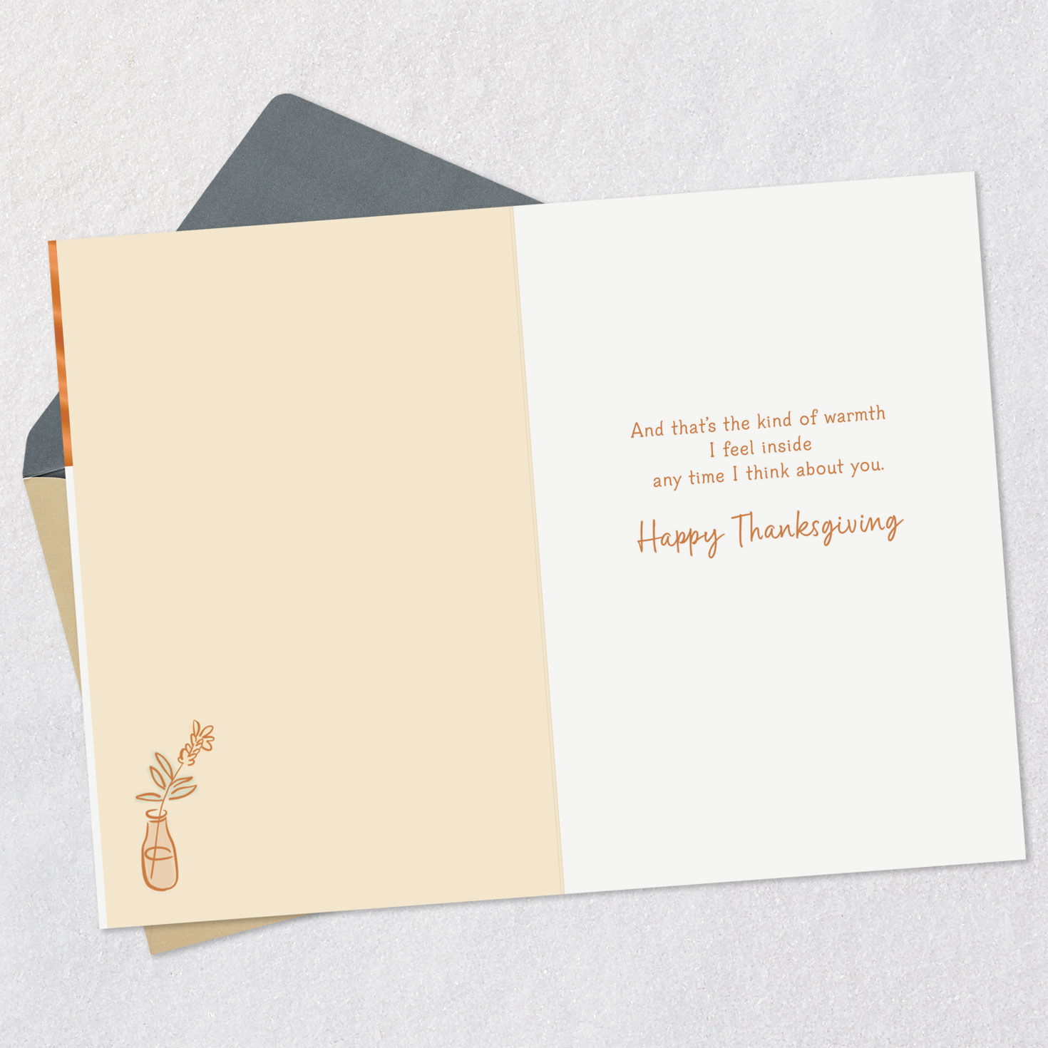 Dinner Table Setting Thanksgiving Card Open card with envelope image number 3