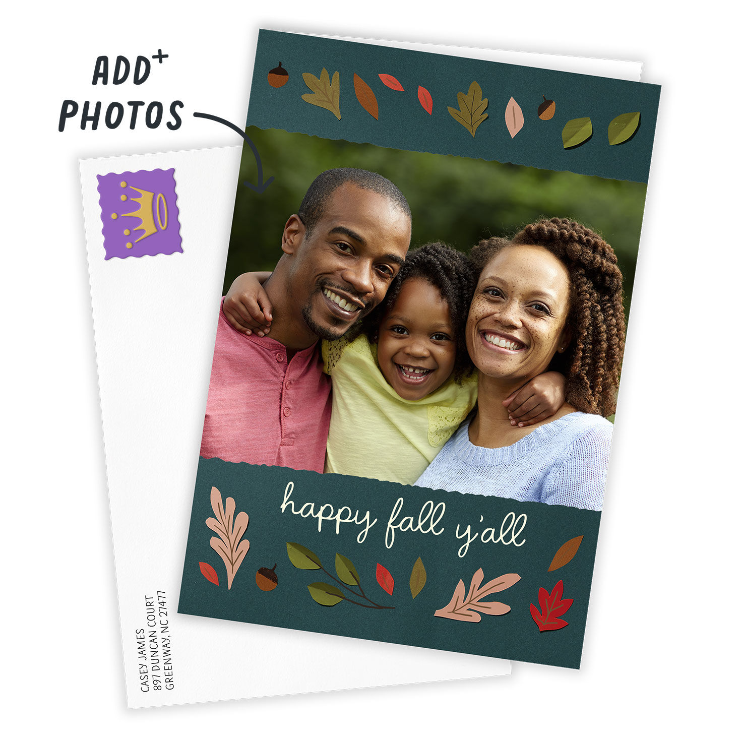 Personalized Fall Leaves Photo Card  image number 2
