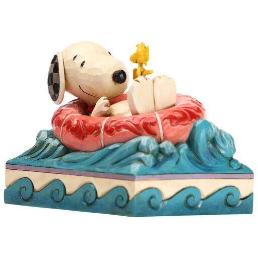 Jim Shore Snoopy and Woodstock in Floatie Mini Figurine, 4", 