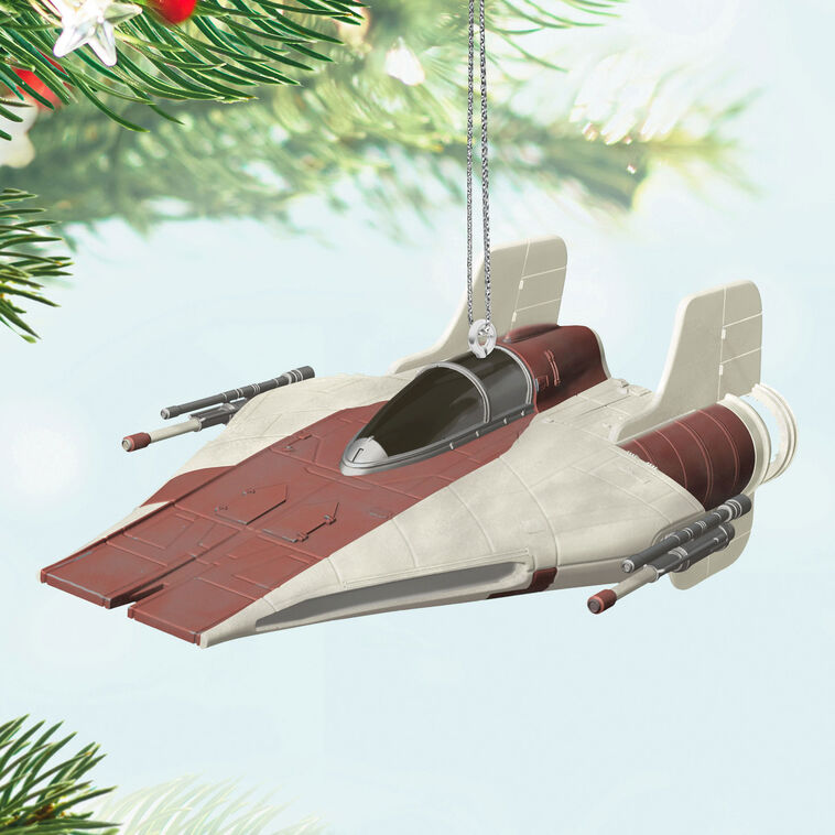 Star Wars A-Wing Fighter Keepsake Ornament Hanging on tree image number 2
