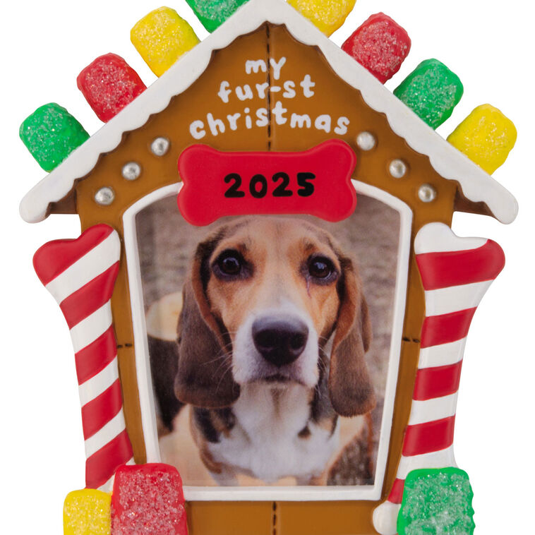 Gingerbread House Photo Frame Christmas Ornament closeup view image number 5