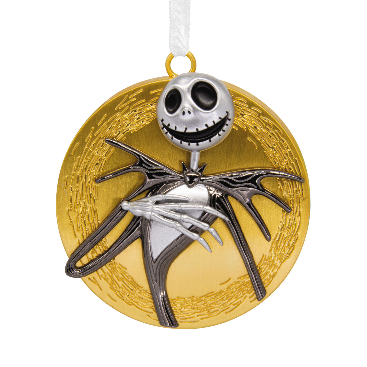 Disney Tim Burton's The Nightmare Before Christmas Jack Skellington on Moon Metal Hallmark Ornament
