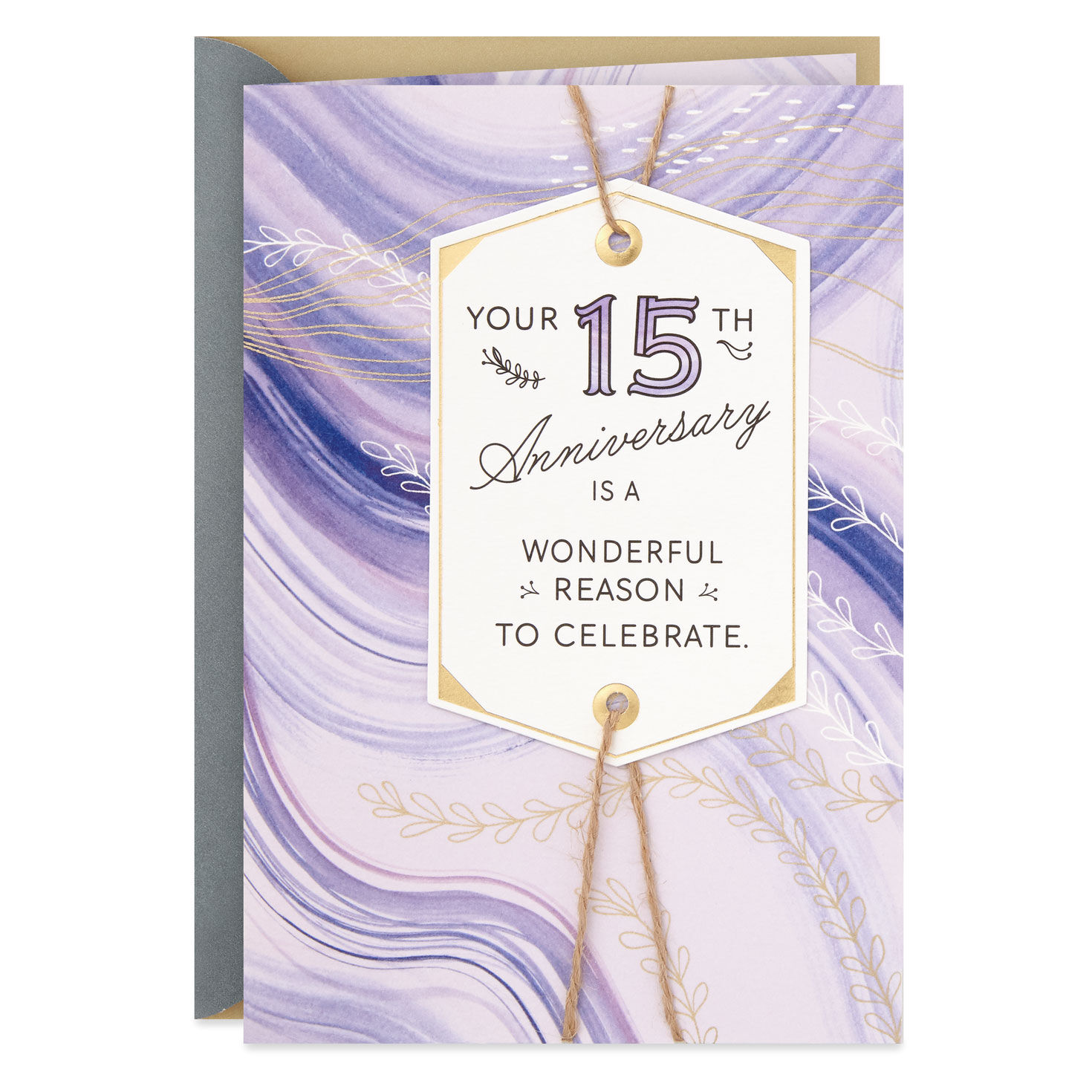 Purple Watercolor 15th Anniversary Card for only USD 4.99 | Hallmark