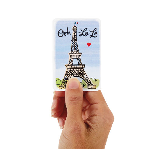 3.25" Mini Ooh-La-La Eiffel Tower and Heart Blank Love Card, 