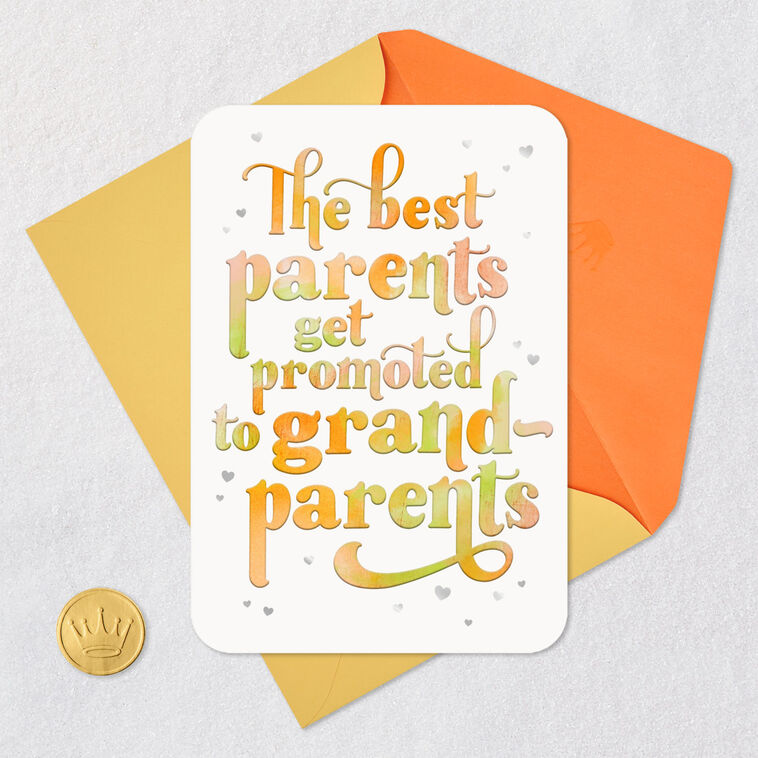 Promoted to Grandparents New Grandbaby Card Card Front with Envelope and Gold Seal image number 5