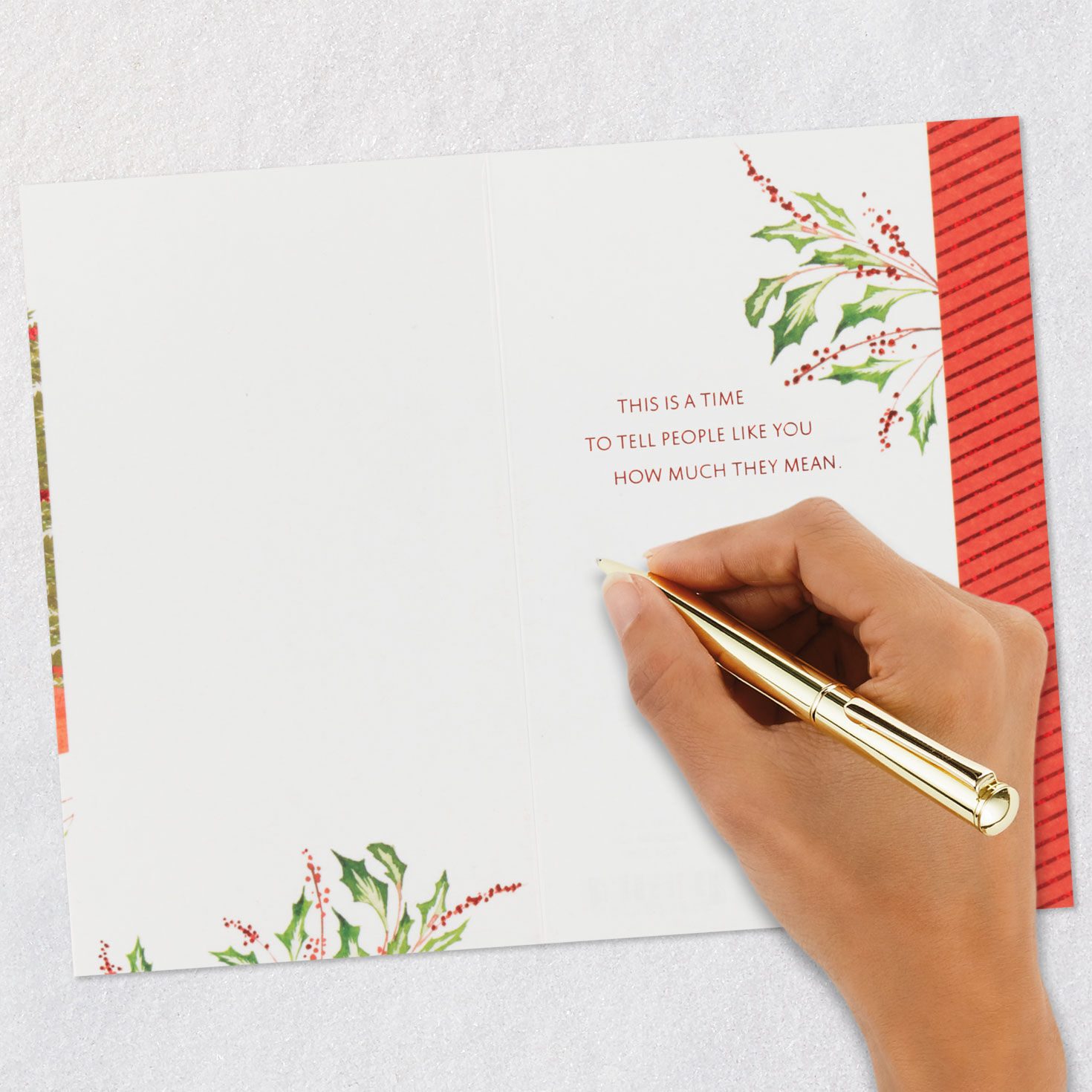 Watercolor Fireplace Scene Christmas Card Signing card image number 6