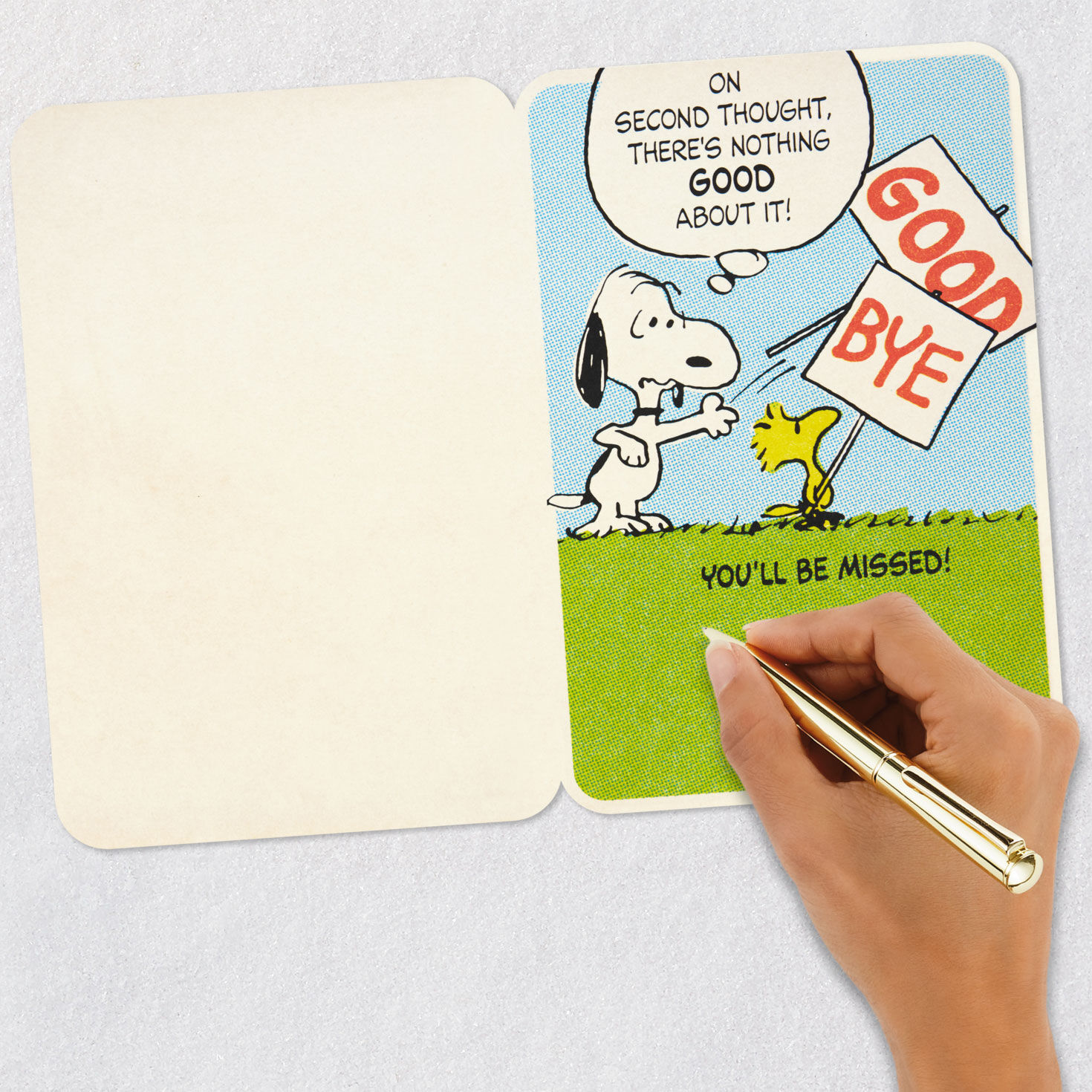 Peanuts Snoopy Funny Goodbye Card signing card image number 7