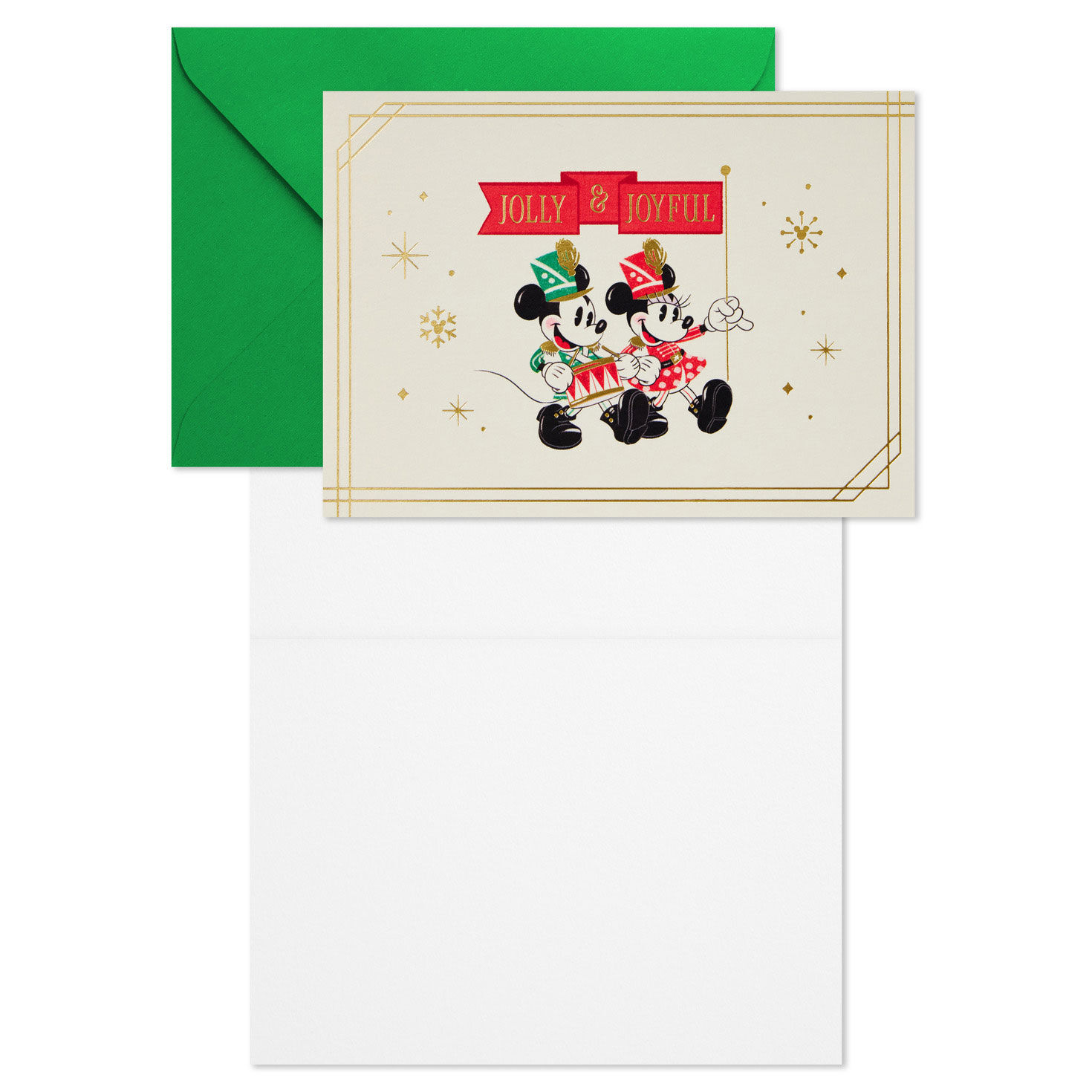 Mickey and Minnie Blank Boxed Holiday Note Cards Card Front with Sentiment image number 3