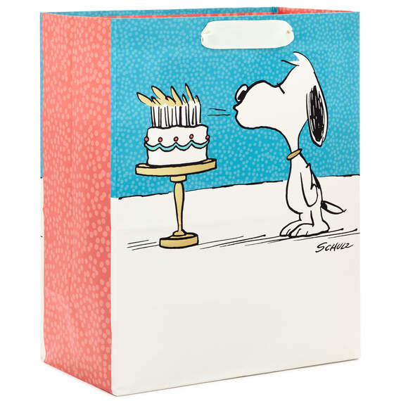 13" Peanuts® Snoopy With Birthday Cake Gift Bag, , large image number 1