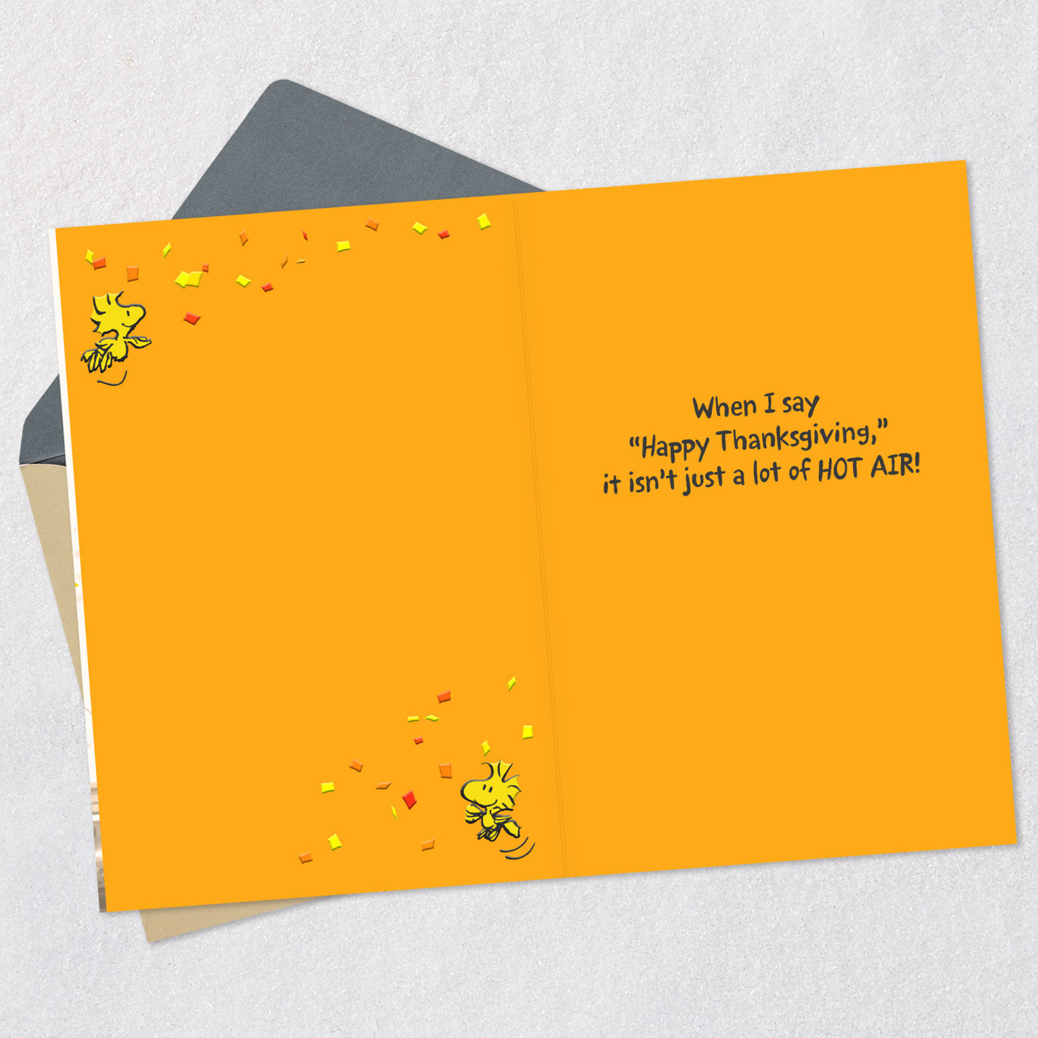 Peanuts&reg; Snoopy Hot Air Parade Balloon Funny Thanksgiving Card, , large image number 3