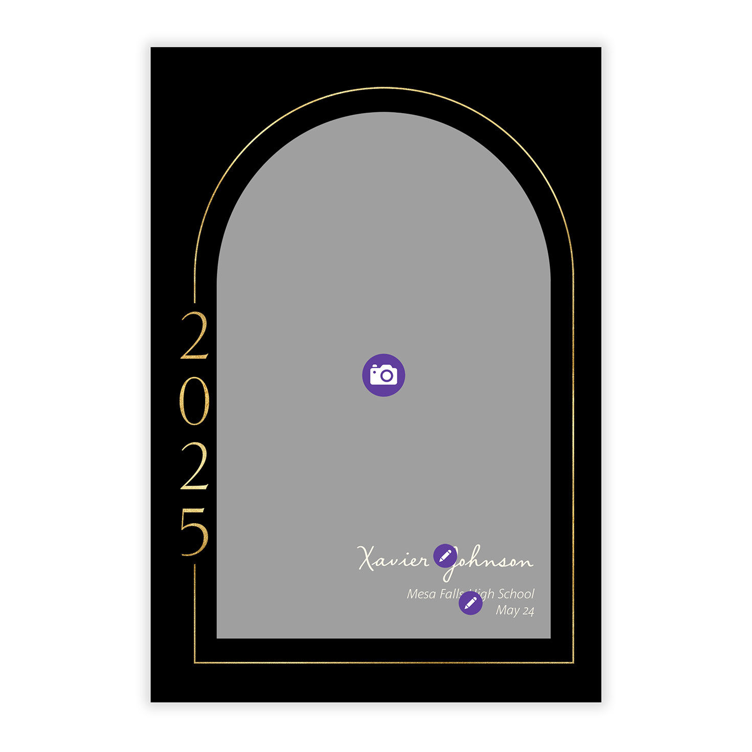 Gold Arch Frame 2025 Graduation Announcement, , large image number 5