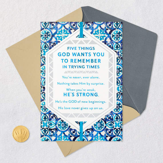 God Is Your Strength Religious Encouragement Card, , large image number 6