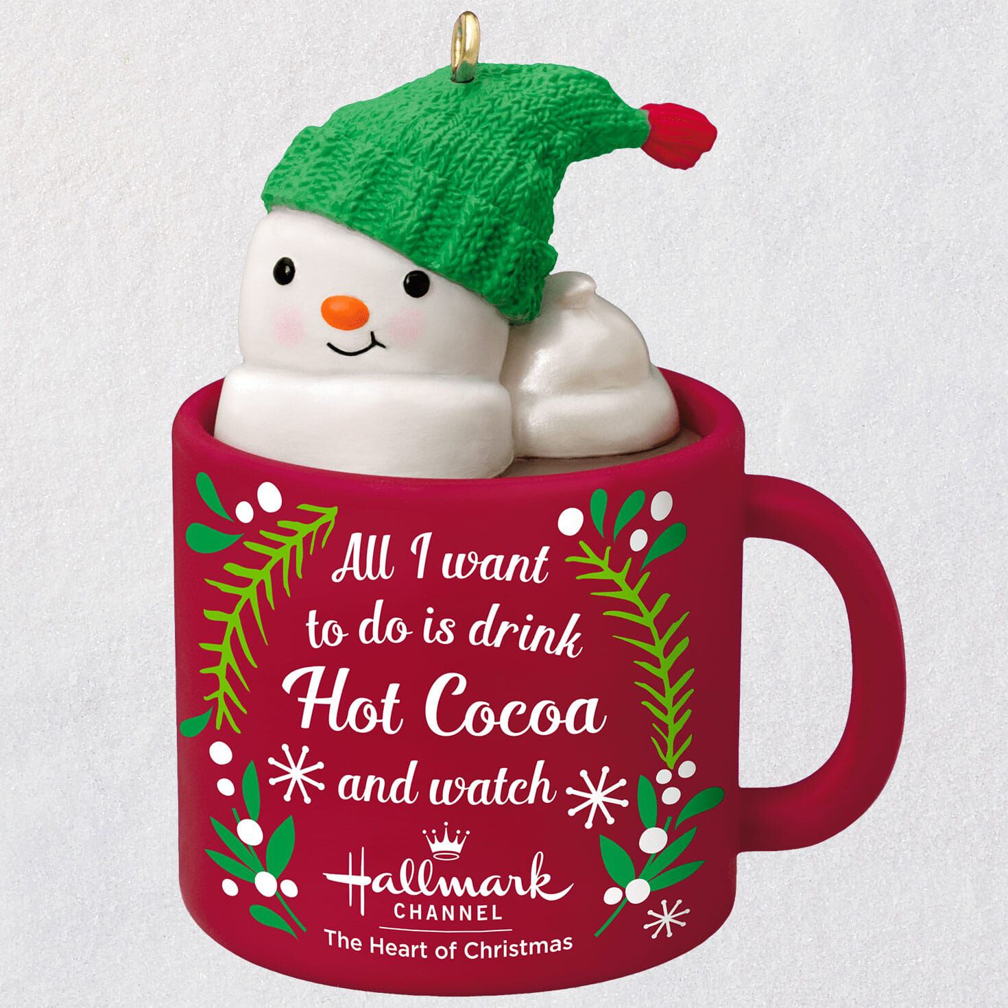 I Love Hallmark Channel Snowman In Mug Ornament