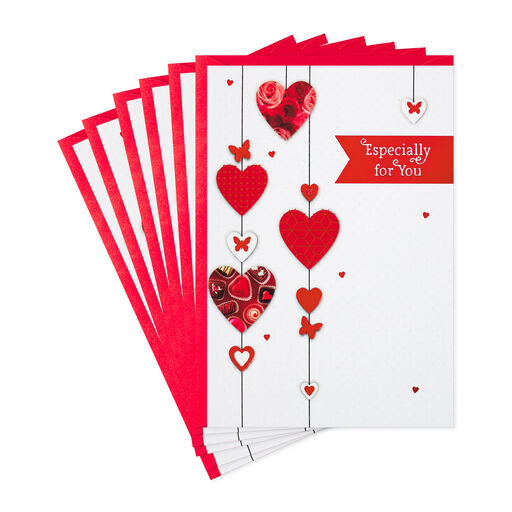 String of Hearts Valentine's Day Cards, Pack of 6, 