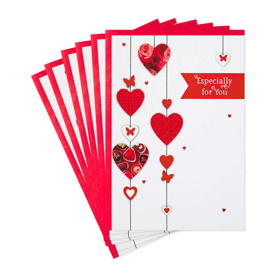 String of Hearts Valentine's Day Cards, Pack of 6