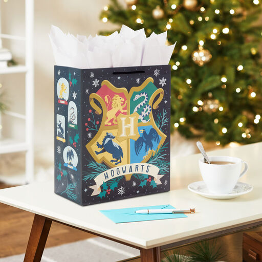 13" Harry Potter™ Hogwarts™ Crest Large Christmas Gift Bag, 