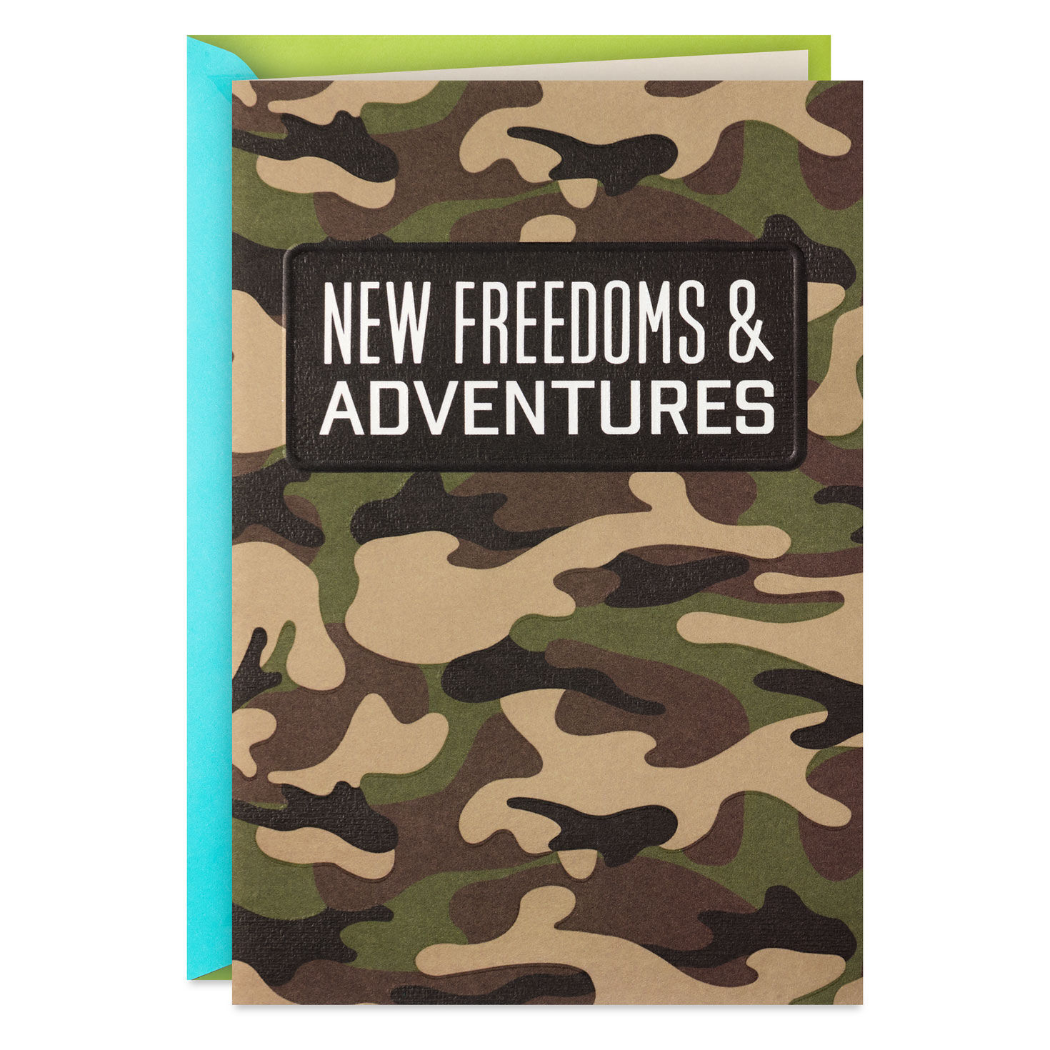 New Freedoms and Adventures Green Camo Birthday Card