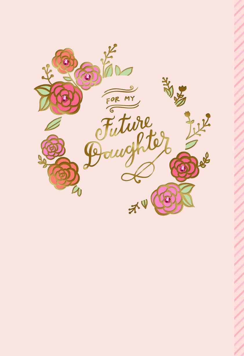 Circle of Flowers Wedding Card for Daughter-in-Law