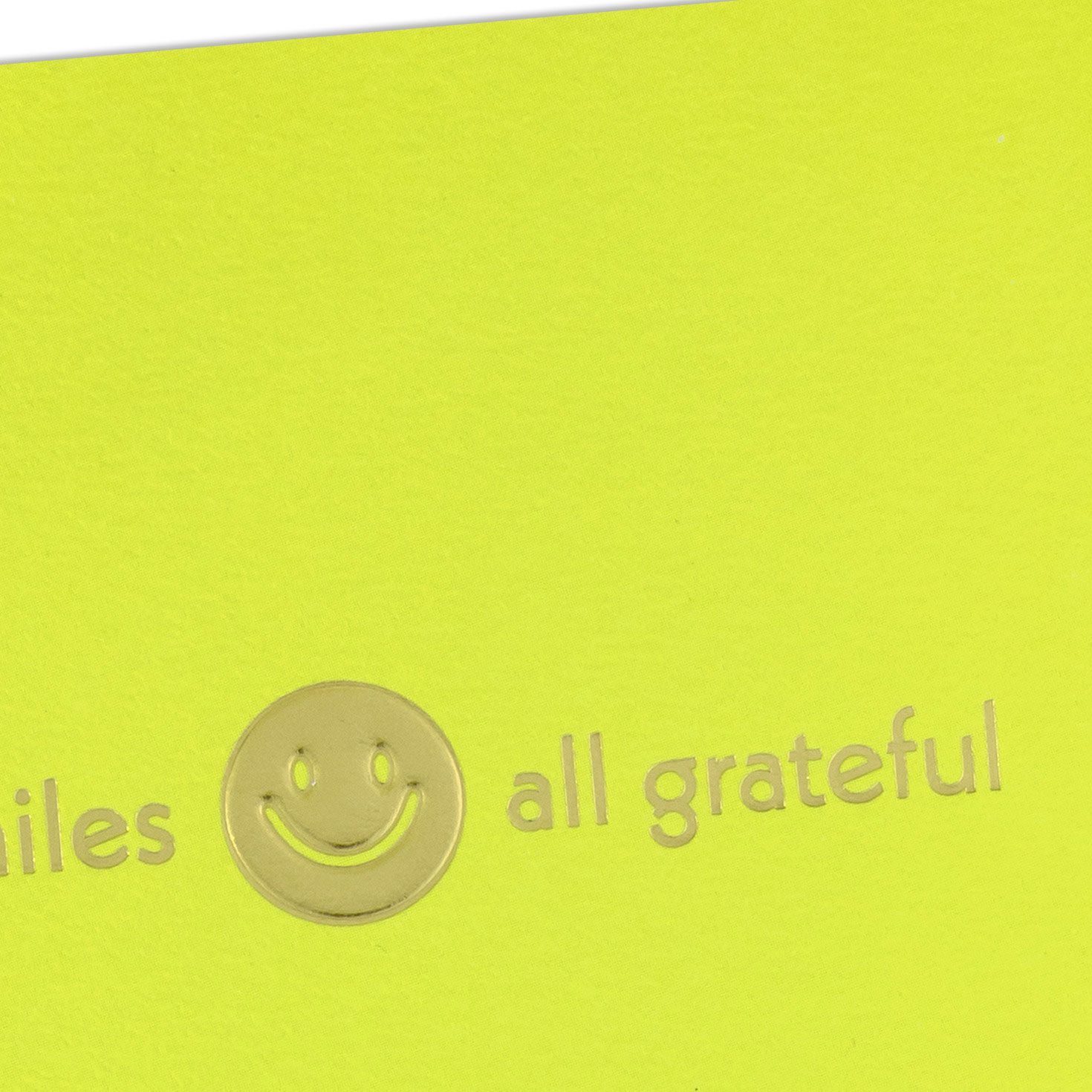 Happy Face on Yellow Blank Thank You Note Cards Cover Detail image number 4