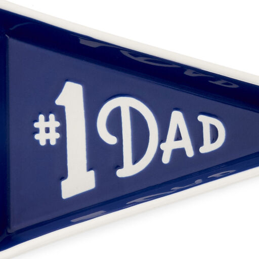 #1 Dad Pennant-Shaped Trinket Tray, 