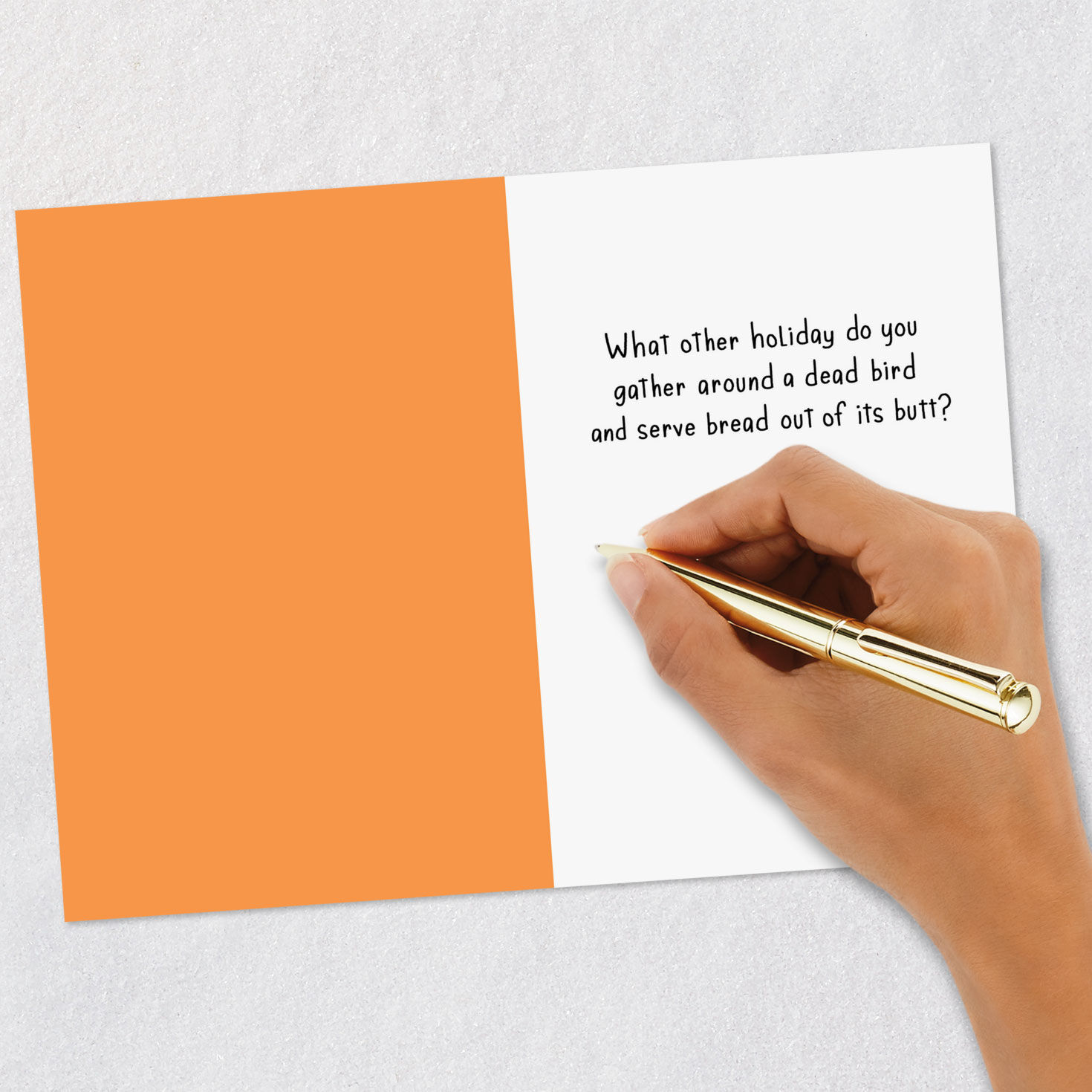 Plain Weird Pilgrim Funny Thanksgiving Card, , large image number 6